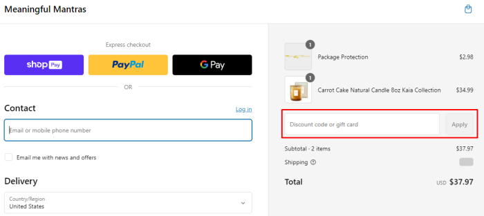 How to use Meaningful Mantras promo code