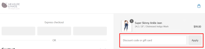 How to use Measure & Made promo code