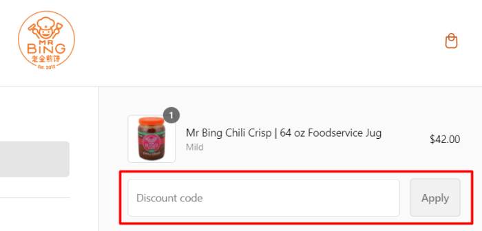 How to use Mr Bing promo code