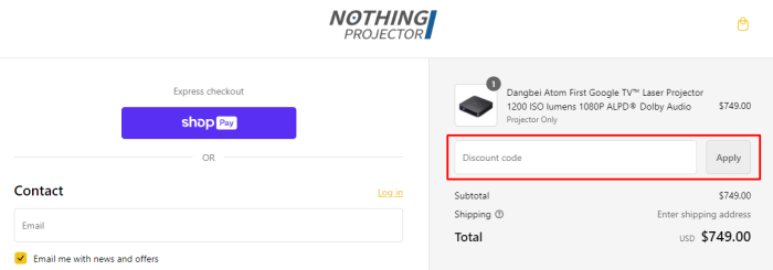 How to use Nothing Projector promo code