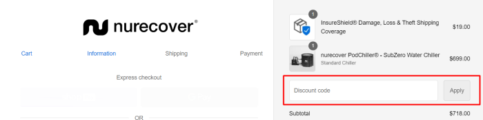 How to use NureCover promo code