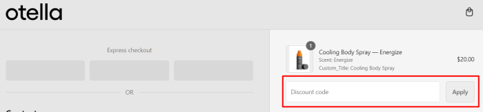 How to use Otella promo code