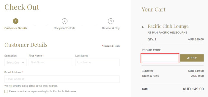 How to use Pan Pacific promo code