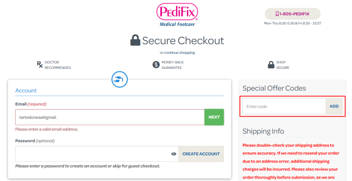 How to use PediFix promo code