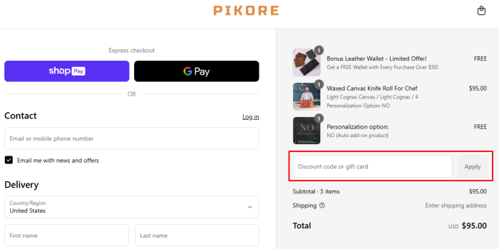Where to enter Pikore promo code How to use Pikore promo code