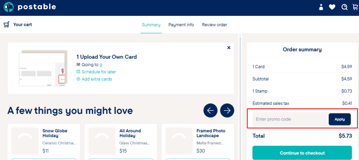 How to use Postable promo code