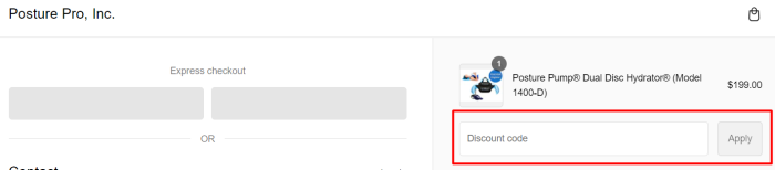 How to use Posture Pump promo code
