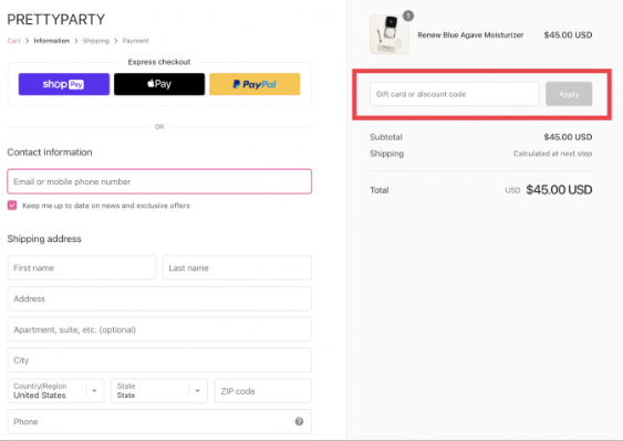 How to use Pretty Party promo code
