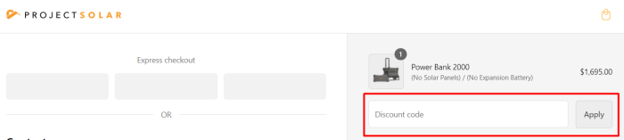 How to use Project Solar promo code