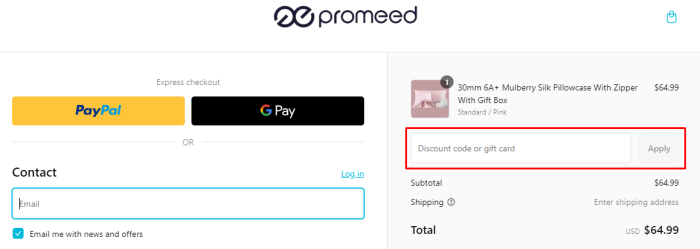 How to use Promeed promo code