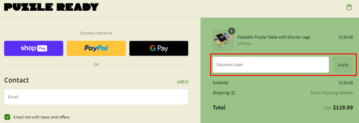 How to use Puzzle Ready promo code