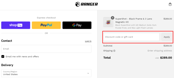 How to use RE Ranger promo code