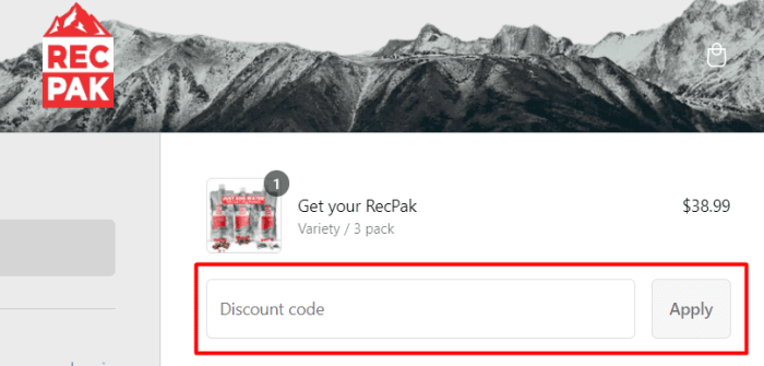 How to use RecPak promo code