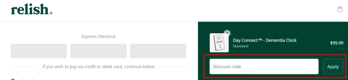 How to use Relish promo code