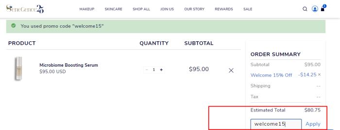 How to use SeneGence promo code