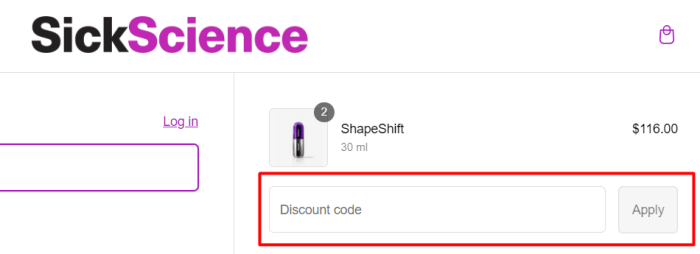 How to use SickScience promo code