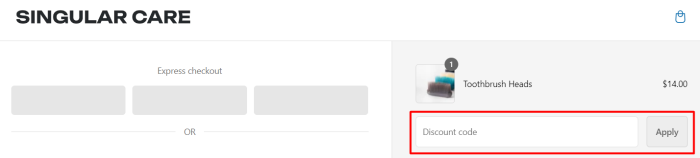 How to use SINGULAR CARE promo code