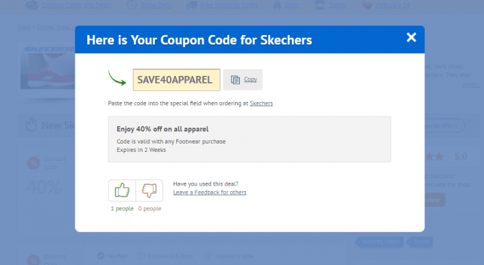 skechers codes coupons