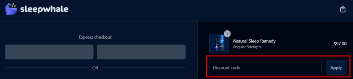 How to use Sleepwhale promo code