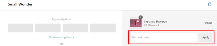 How to use Small Wonder promo code