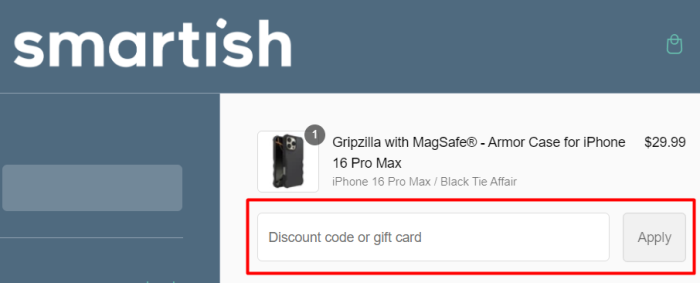 How to use Smartish promo code