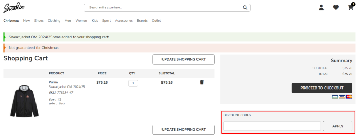 How to use Sneakin promo code