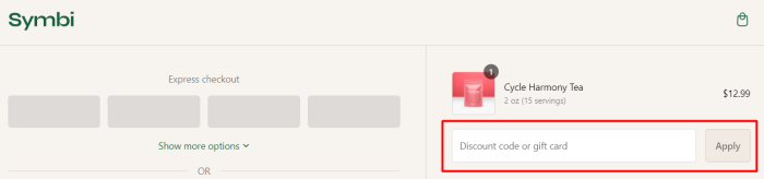 How to use Symbi promo code