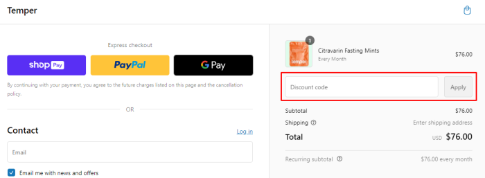 How to use Temper promo code
