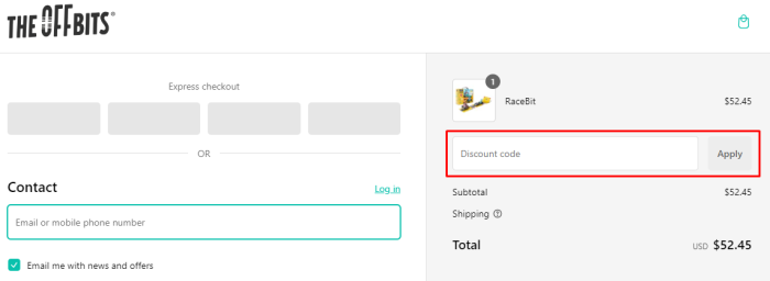 How to use The OffBits promo code