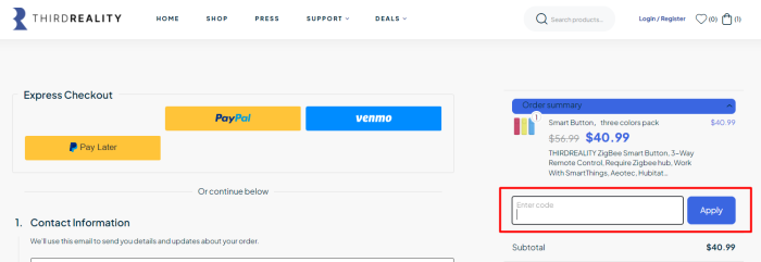 How to use ThirdReality promo code