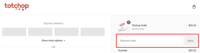 How to use Totchop promo code
