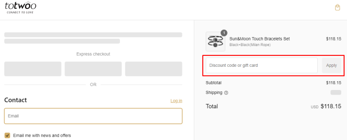 How to use Totwoo promo code