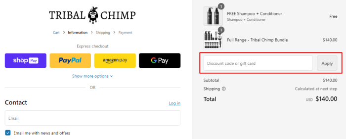 How to use Tribal Chimp promo code