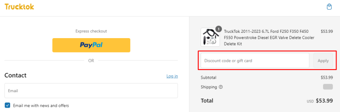 How to use TruckTok promo code