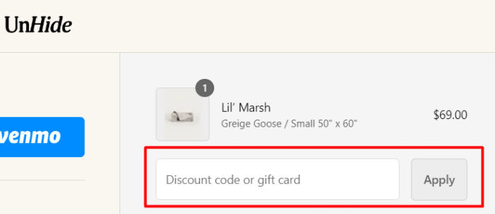 How to use UnHide promo code