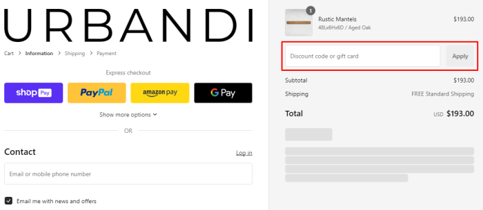 How to use Urbandi promo code