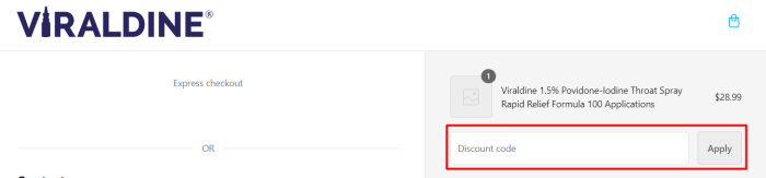 How to use Viraldine promo code