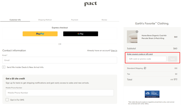 How to use Wear Pact promo code