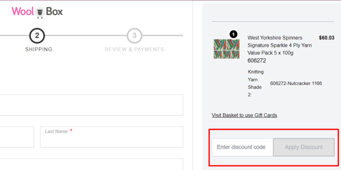 How to use WoolBox promo code