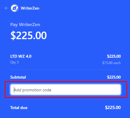 How to use WriterZen promo code