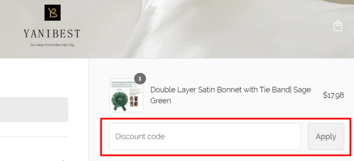 How to use Yanibest promo code