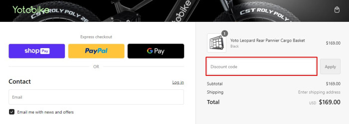 How to use Yotobike promo code
