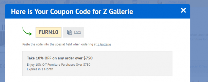 Z gallerie coupons 2020