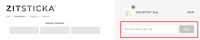 How to use Zitsticka promo code
