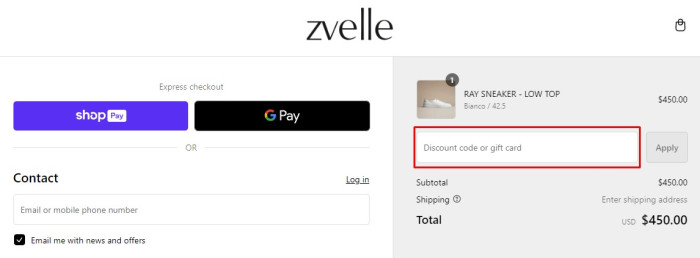 How to use Zvelle promo code